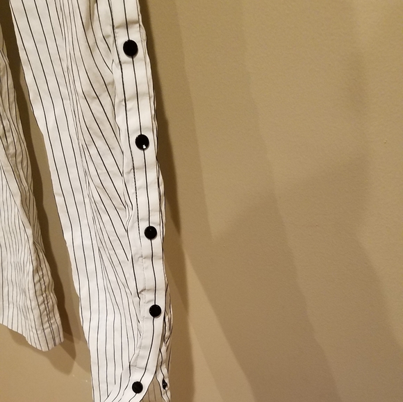 Tibi Side Snap Pinstripe Pants - Picture 7 of 8